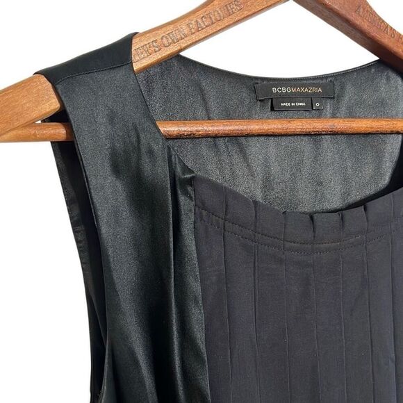 BCBGMAXAZRIA Silk Embellished Back Tie Sleeveless Mini Dress Black Size 0 - Picture 5 of 10